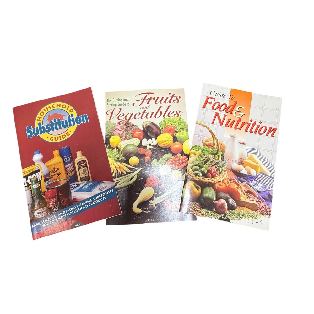 Vintage Household Substitutions, Fruits Vegetables, Food Nutrition Guides‎